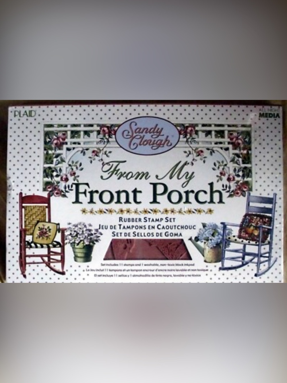 Rubber Stamp Collection From My Front Porch Set 11 Stamps 1 Washable Black Ink